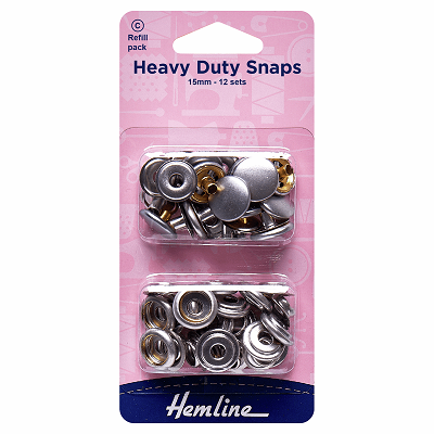 H405R.N Heavy Duty Snaps: Refill Pk: Nickel/Silver: 15mm
